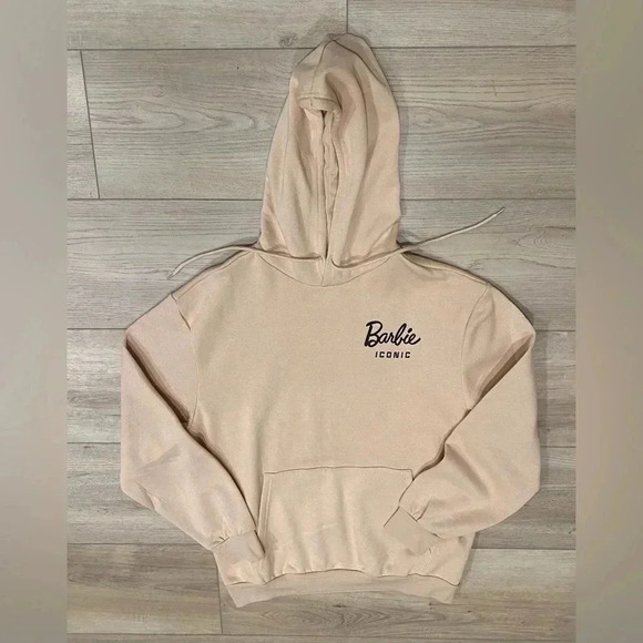 Mattel Brand Iconic Barbie Car Unisex Pullover Drawstring Hoodie Pocket Lg NWT - Picture 3 of 12